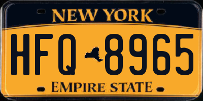 NY license plate HFQ8965