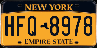 NY license plate HFQ8978