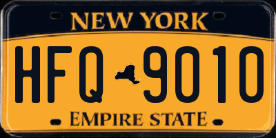 NY license plate HFQ9010