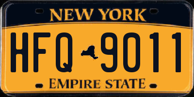 NY license plate HFQ9011