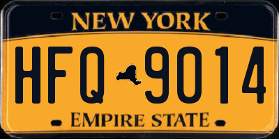 NY license plate HFQ9014