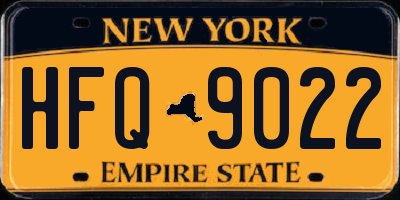 NY license plate HFQ9022