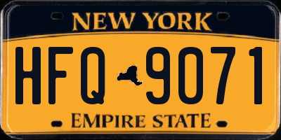 NY license plate HFQ9071