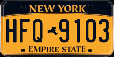 NY license plate HFQ9103