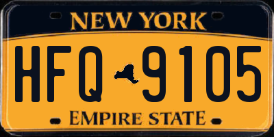 NY license plate HFQ9105