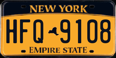 NY license plate HFQ9108