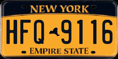 NY license plate HFQ9116