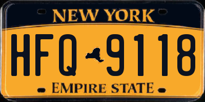 NY license plate HFQ9118