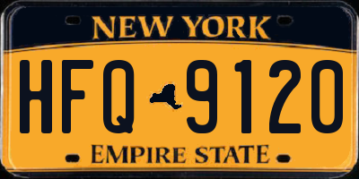 NY license plate HFQ9120