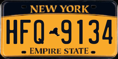 NY license plate HFQ9134