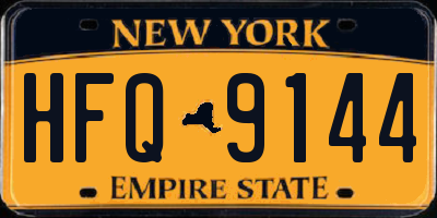 NY license plate HFQ9144