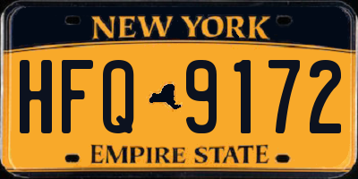 NY license plate HFQ9172