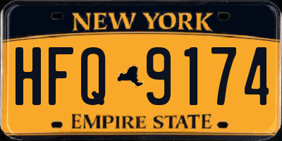 NY license plate HFQ9174