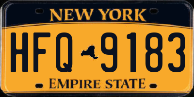 NY license plate HFQ9183