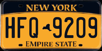 NY license plate HFQ9209