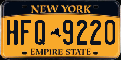 NY license plate HFQ9220