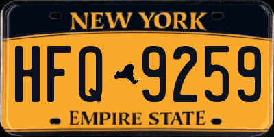NY license plate HFQ9259