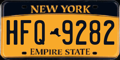 NY license plate HFQ9282