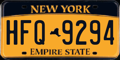 NY license plate HFQ9294