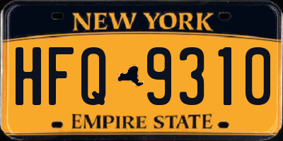 NY license plate HFQ9310