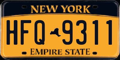 NY license plate HFQ9311