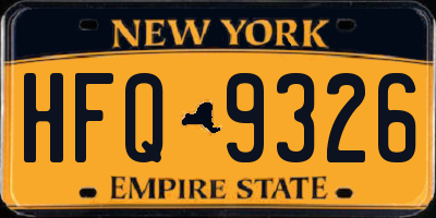 NY license plate HFQ9326