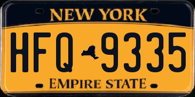 NY license plate HFQ9335