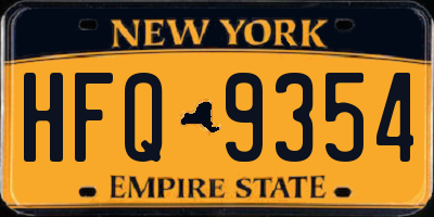 NY license plate HFQ9354