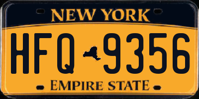 NY license plate HFQ9356