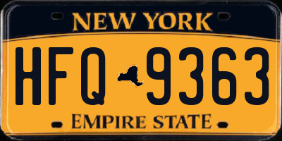 NY license plate HFQ9363