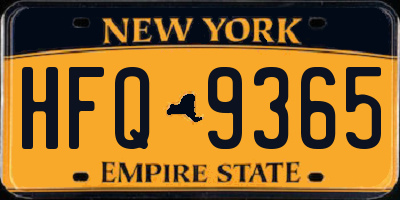 NY license plate HFQ9365