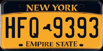 NY license plate HFQ9393