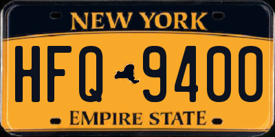 NY license plate HFQ9400