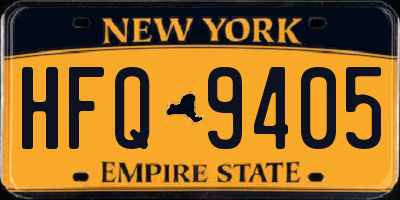 NY license plate HFQ9405