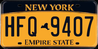 NY license plate HFQ9407