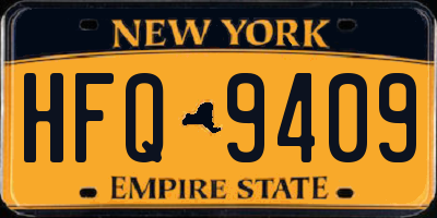 NY license plate HFQ9409