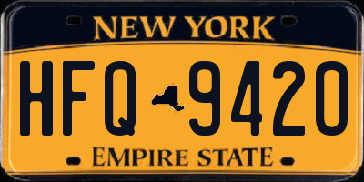 NY license plate HFQ9420