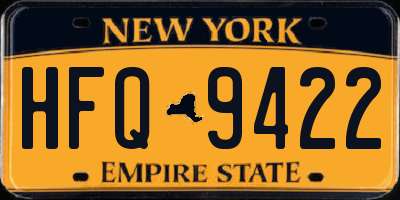 NY license plate HFQ9422