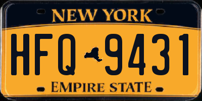 NY license plate HFQ9431