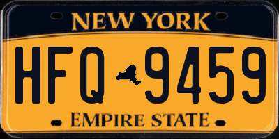 NY license plate HFQ9459
