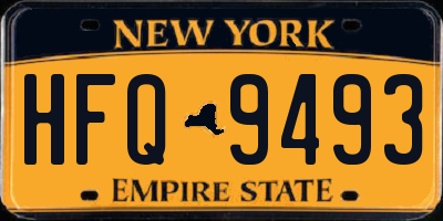 NY license plate HFQ9493