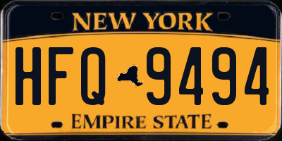 NY license plate HFQ9494