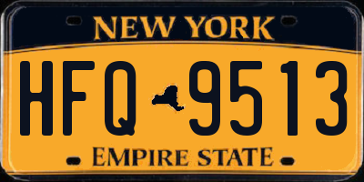 NY license plate HFQ9513
