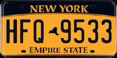NY license plate HFQ9533