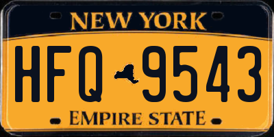 NY license plate HFQ9543