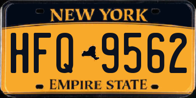 NY license plate HFQ9562