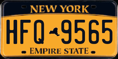 NY license plate HFQ9565