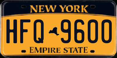 NY license plate HFQ9600