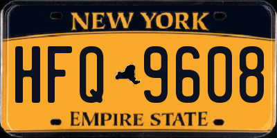NY license plate HFQ9608