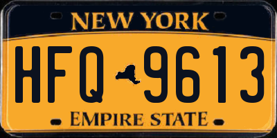 NY license plate HFQ9613